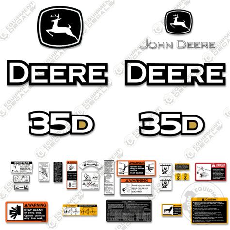 john deere 35d mini excavator decals|Deere Excavators 35D Decal Package .